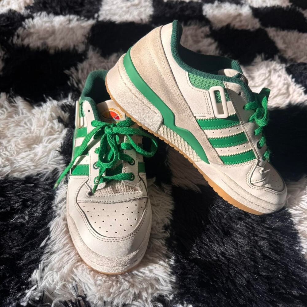 adidas Forum Low Basketball Summer Camp White Green Cream Suede Men’s 7 - Picture 2 of 7
